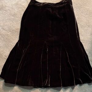 LOFT brown Velvet A-Line Skirt